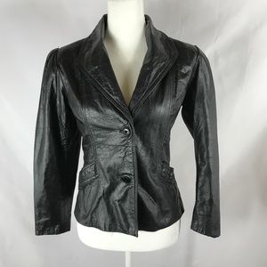 GENUINE LEATHER BLACK SIZE 5/6 JACKET